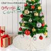 Adjustable Size Christmas Tree Base Rings Handmade White Tree Skirt Elegant Tree Stadn Skirt for Festival Decors