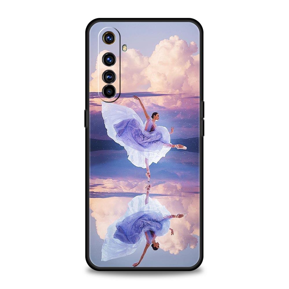 Simple Swan Dance Ballet Phone Case For Realme 12 11 10 6 7 9 Pro Plus 8 5G C35 8i 9i GT2 GT3 GT5 GT Neo 2 3 5 Black Cover
