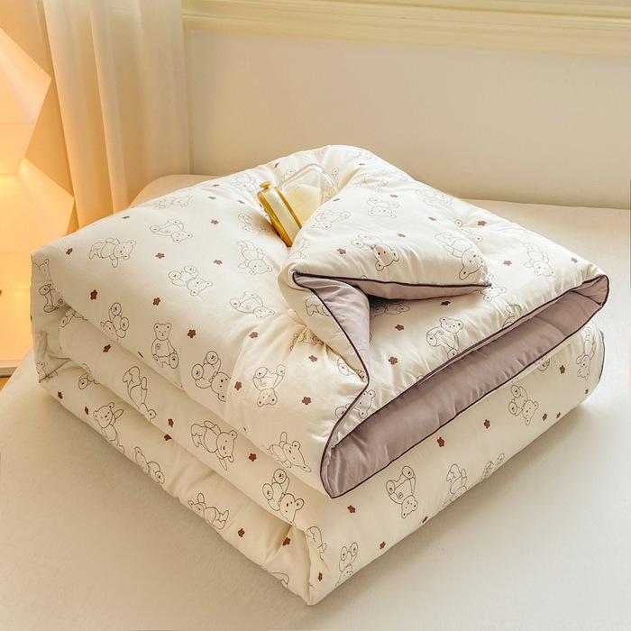 Soybean Fiber Winter Quilt: Thick, Printed, All-Season Comfort for Student Dorms
