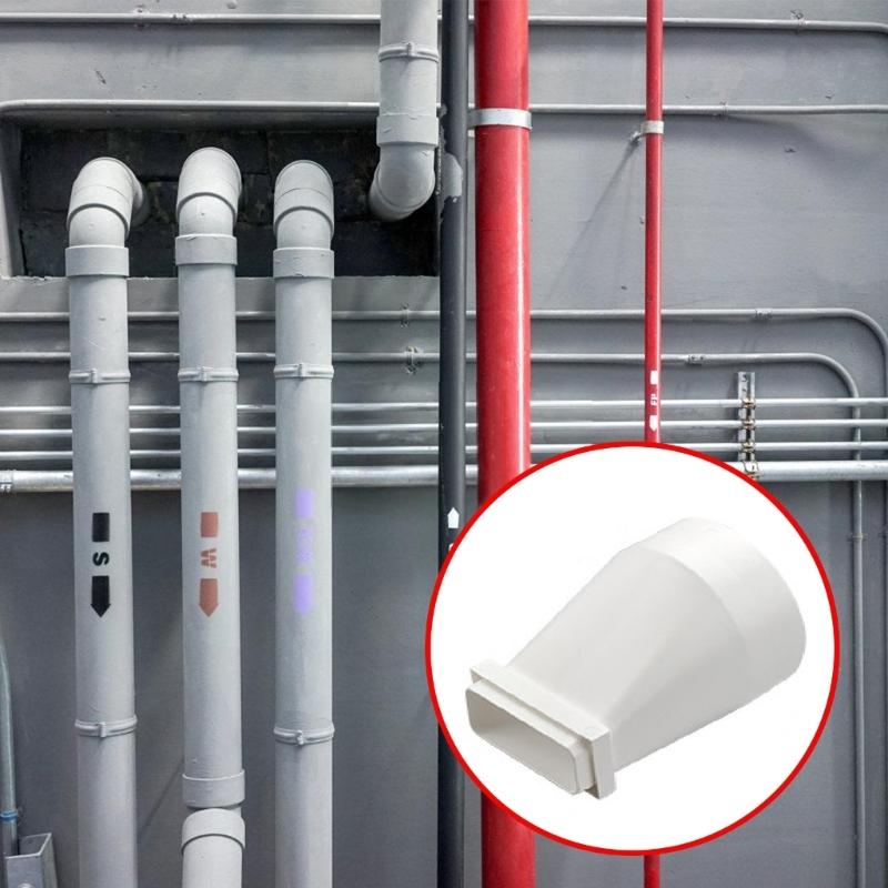 Ventilation Duct Converter Dryer Vents Hose Adapters Flat Plastic Ducting Adaptors To Round Converter Vents Accessory