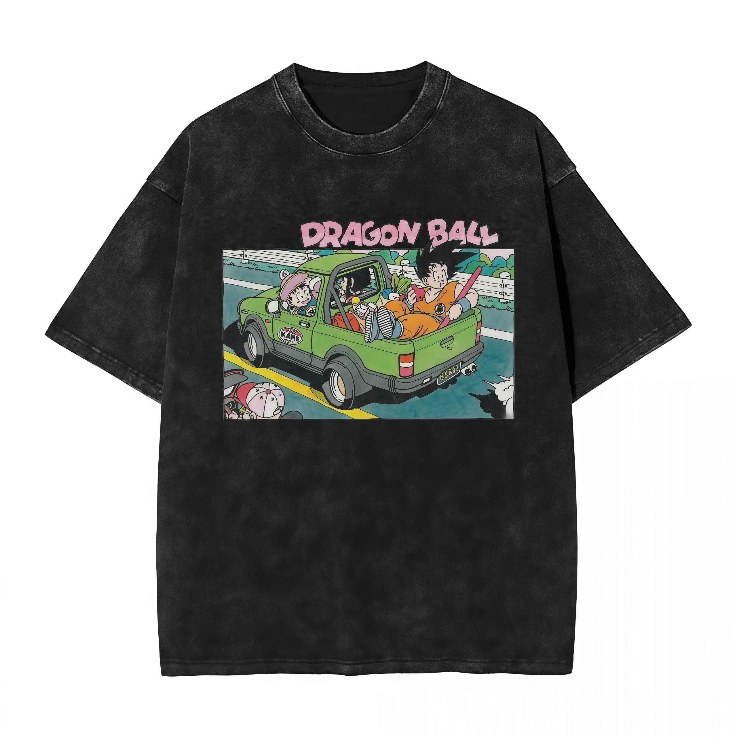 

Summer Dragon Ball Anime Family Parent-Child Washed Ultra-Large Retro T-Shirts High-Quality Elements Streetwear Clothes Tee S
