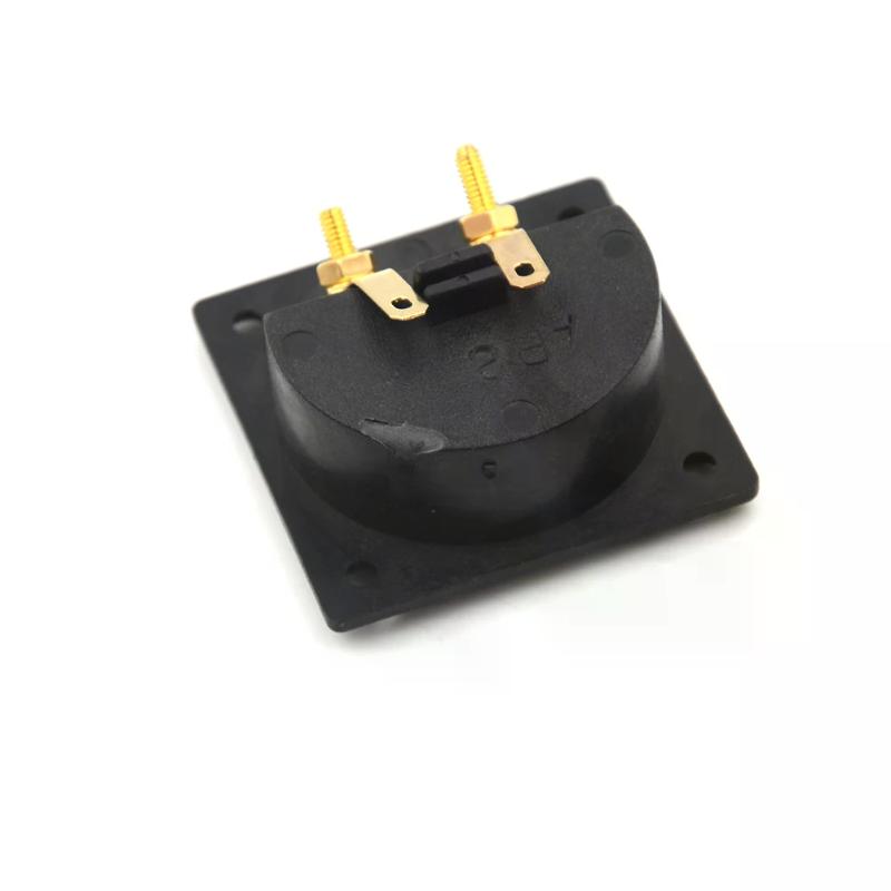 1pc Square Shape Double Binding Post Type Speaker Box Gold Terminal Cup Black