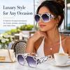 Oversized Square Diamond Sunglasses for Women Fashion Sparkling Crystal Retro Disco Sunglasses