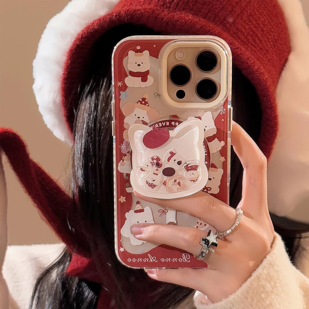 Niedlicher West Highland Schüttelnder Magnetischer Schnappverschluss Halterung 16promax Transparentes iPhone 15 Handyhülle 14 Anwendbar auf 13 Weich