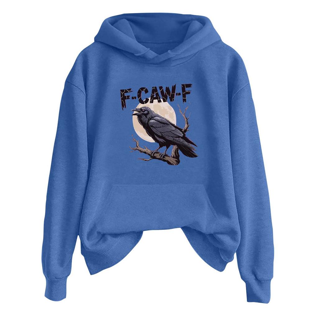 Women's Fashionable Casual Long Sleeve Hooded Printed Sweatshirt