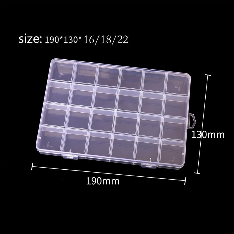 Boîte de rangement en plastique pour bijoux, compartiment pour perles, boucles d'oreilles, boîtier rectangulaire, organisateur