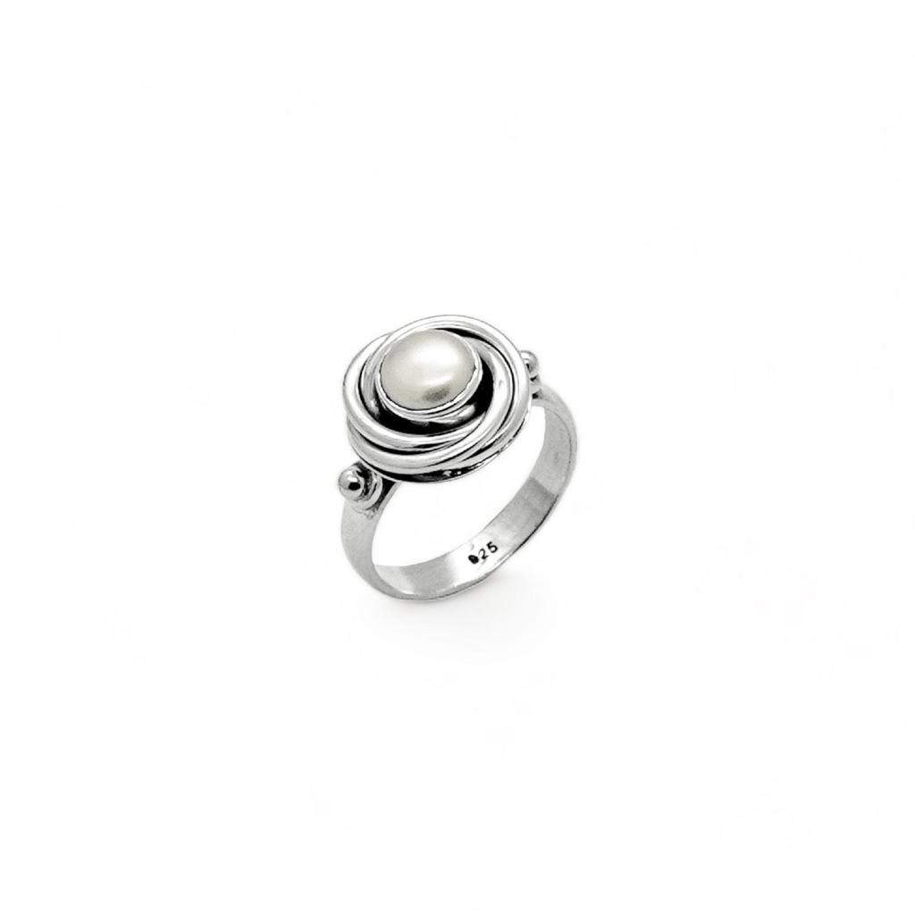 Dainty Pearl Ring: 925 Sterling Silver Jewelry, June Birthstone