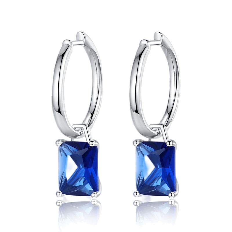 Shining Blue Zircon Owl Earrings 925 Silver Evil Eyes Earrings for Women Wedding Engagement Planet Moon Star Zirconia Jewelry