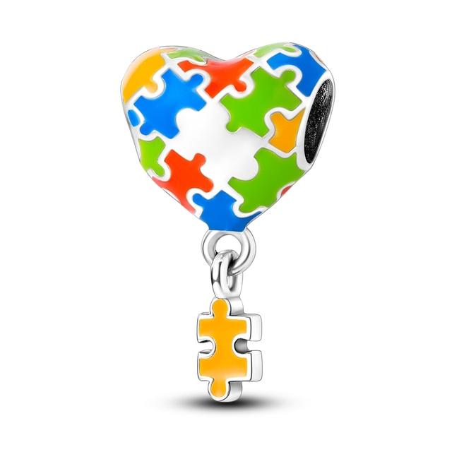 925 Sterling Silver Rainbow Sunflower Beads Animal Elephant Pendant Charms Fit Bracelet For Women