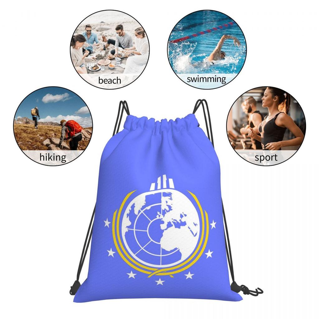 Into Hell Liberty Diving Earth For Super Backpacks Casual Drawstring Bags Sports Bag Book Bags for Man Woman School