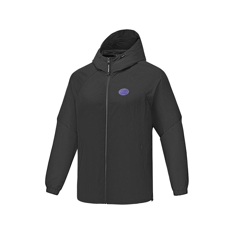Skechers Breathable Comfortable Soft Skin-Friendly Loose Versatile Hooded Jacket Men jackets Carbon-Black L225M082-0018 M