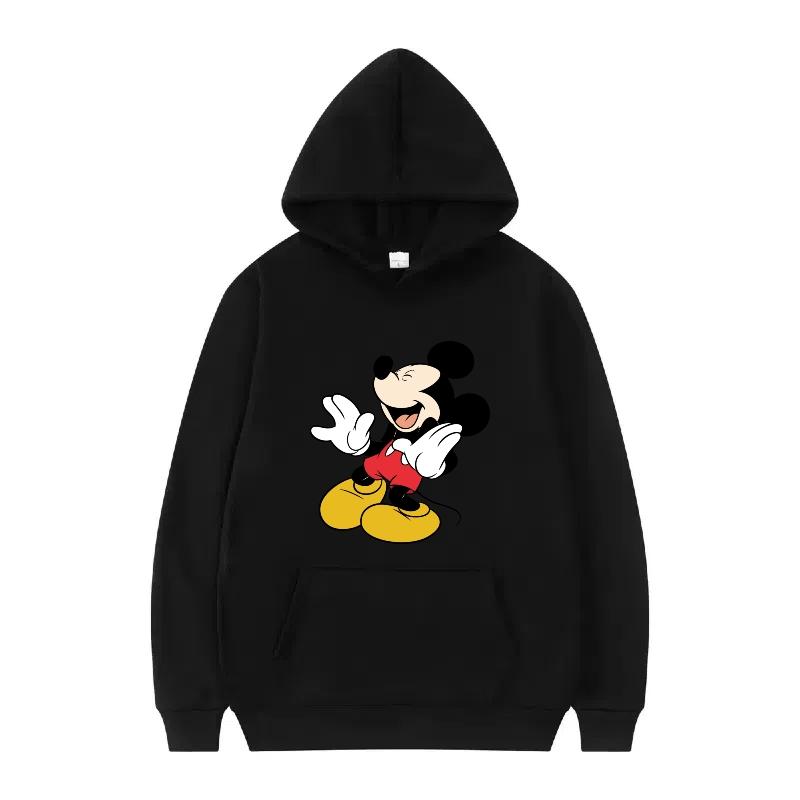 Disney Mickey Mouse Pattern Woman Streetwear Loose Grey Winter Tops Clothes Pullovers Ladies Cheap 90s Hoodies Men Sweatshirts
