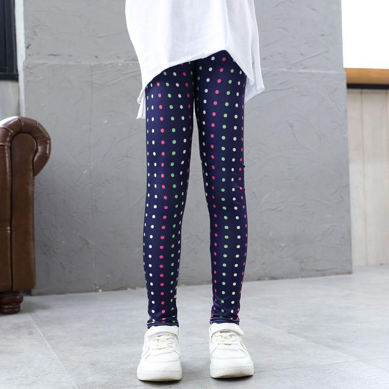 Girls' Summer Thin Children's Elastic Leggings with Milk Silk Printed Pants Mosquito Proof