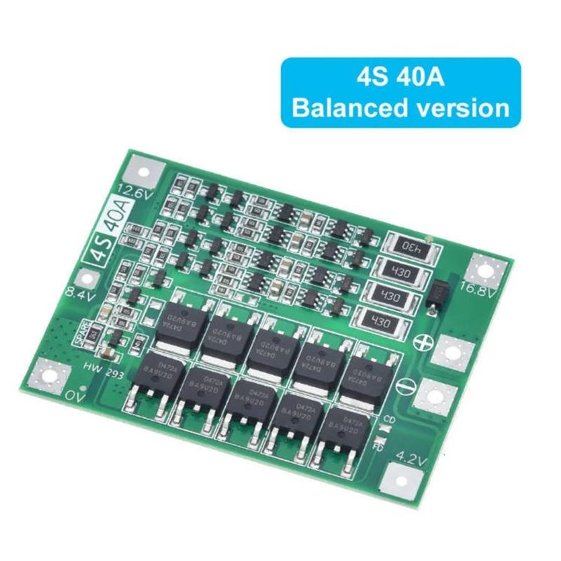 4S 40A 18650 Lithium Battery Protective Board 16.8V with Over Charge Discharge Over Current Protective Circuit Board
