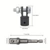 2pcs(Adapter + Steel Ball Post)Heavy-Drive High-Carbon Steel Jack Adapter | Adjustable Jaw Impact Wrench Socket with Hex Bolts for Automotive Repair