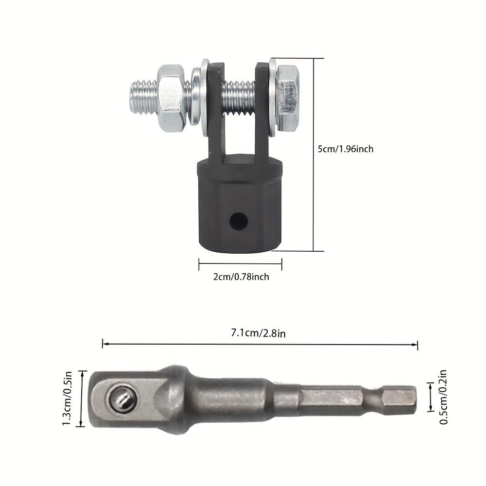 2pcs(Adapter + Steel Ball Post)Heavy-Drive High-Carbon Steel Jack Adapter | Adjustable Jaw Impact Wrench Socket with Hex Bolts for Automotive Repair