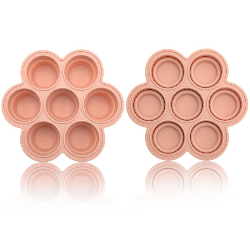 Ice Block Tray 7-Cavity Silicone Freezer Ice Block Mold Drinks Making Easy-Release Tool Non-Sticky Food Container for Home