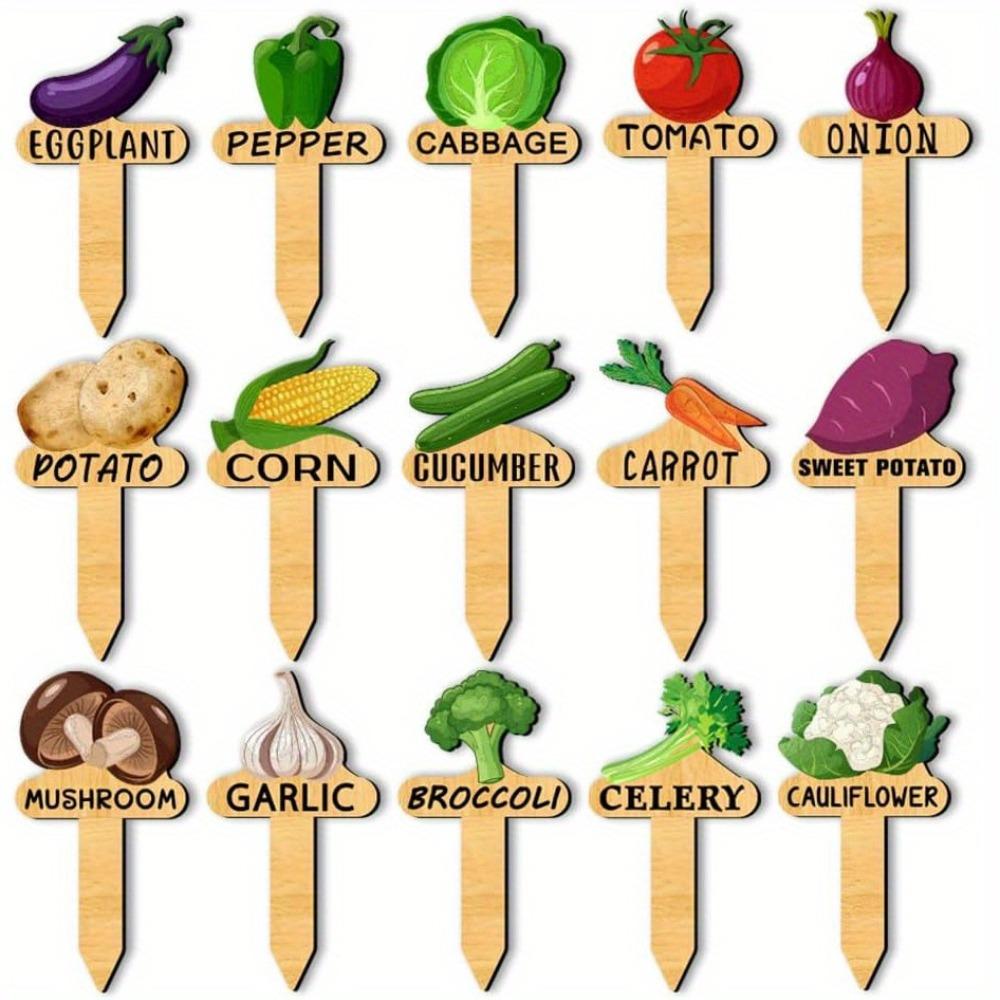 

15pcs Reusable Garden Labels Cartoon Plant Markers Stakes For Labeling Potted Plants 15pcs