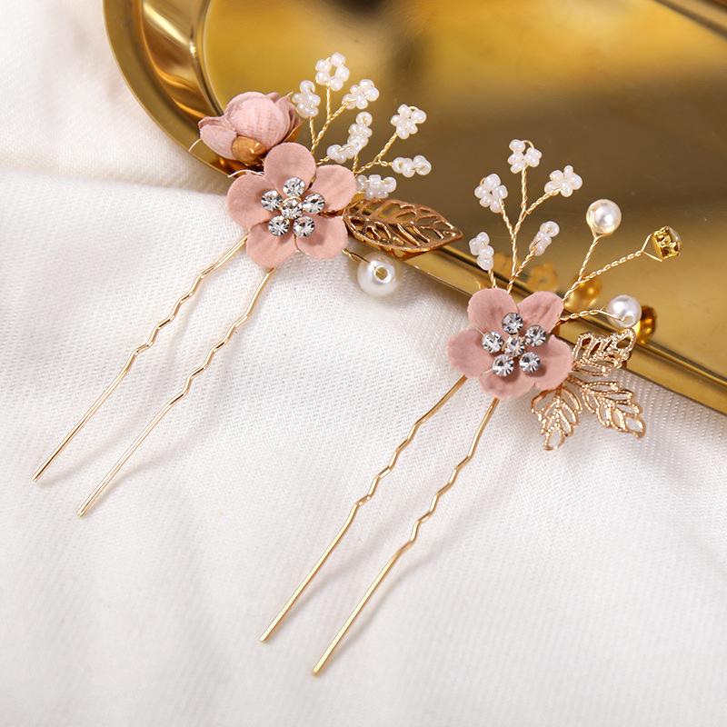 Pettine laterale con fiori artificiali e perline per capelli da sposa, per capelli, da donna, per spose, matrimonio, concorso di bellezza, diadema, copricapo, forcine, accessori per capelli, gioielli