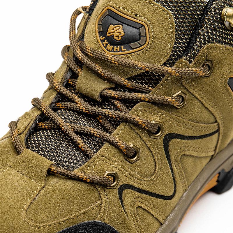 Men Winter Boots Hiking Shoes Green Men Casual Outdoor Climbing Athletic Shoes Warm with Fur Large Size