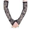 40cm Long Daffodil Lace Half-finger Summer Sun Protection Driving Gloves for Women Elegant Dress with Sleeves