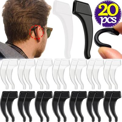 1/10/20 porų silikoniniai neslystantys ausų kabliukai akiniams, elastingi laikikliai, šventyklų galų kamščiai, laikikliai, akinių laikikliai