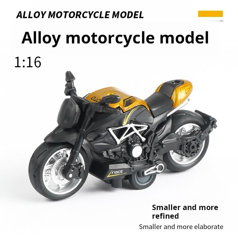 1:16 Scale Motorcycle Street Sport Bike Adv Motorcycle Simulation Die-Cast Model Collectible Ornament Toy Car Boys Pull Back