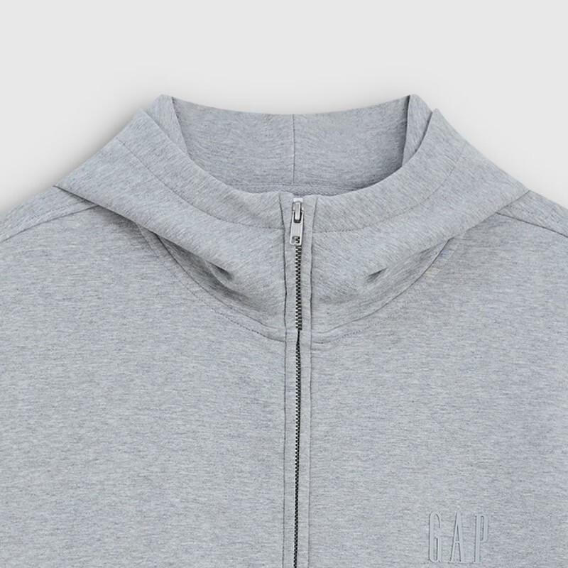 Gap Unisex Oversized Faux Silver Fox Velvet Hooded Zip-Up Jacket