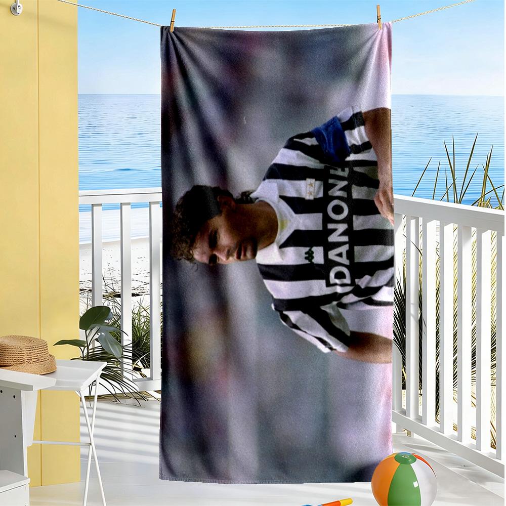 Football Player Action Beach Towel High Absorbency & Quick-Dry Comfortable Lightweight Suitable for Swimming, Gym, Camping, Yoga Vacation