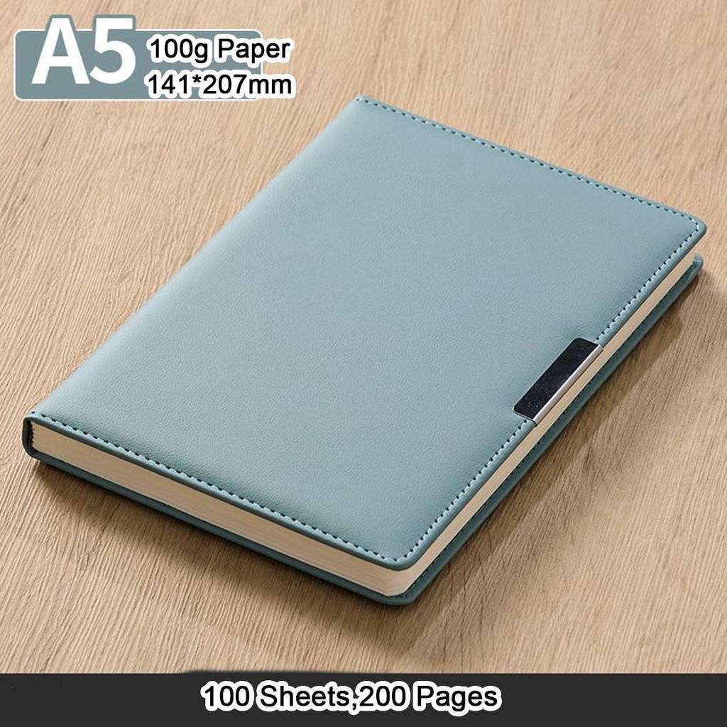 A5/B5 verdickter Business-Leder-Notizblock, Studenten-Studienheft, Arbeitsbesprechungs-Protokollbuch, Tagebuch, Exzerptbuch, 100 Blatt