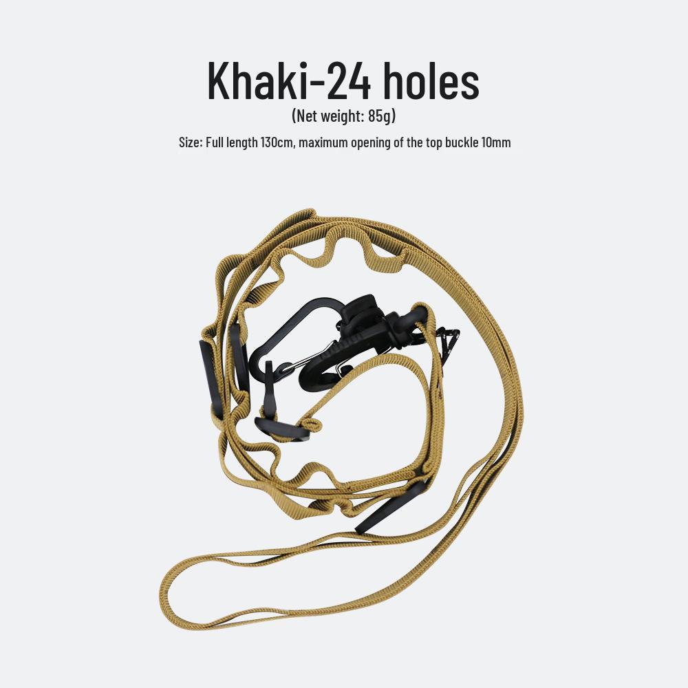 

Черный многофункциональный шнур для белья с 24 отверстиями и пряжкой для хранения хаки