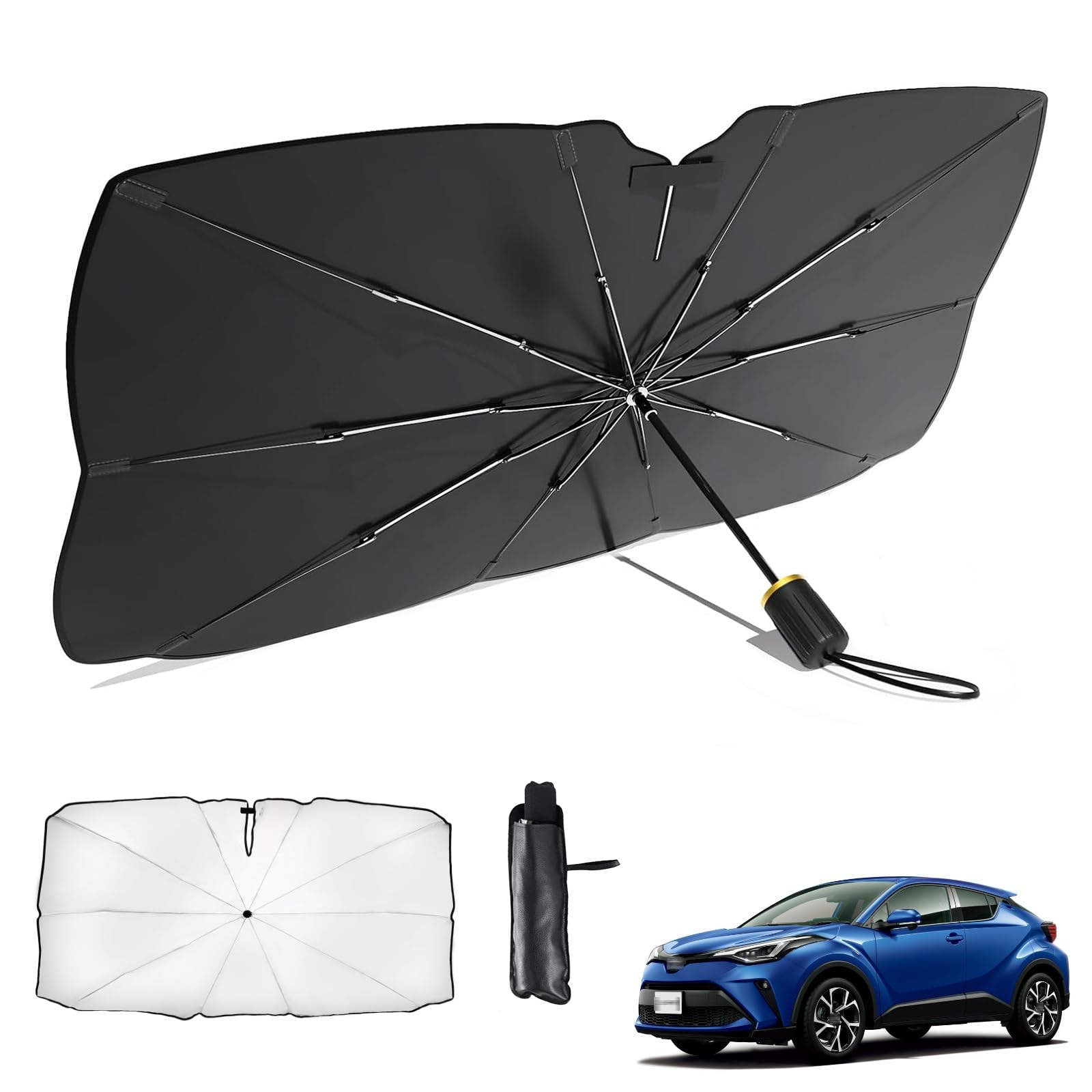 

Toyota C-HR, December 2016 - Present Car Umbrella-Shaped Folding Sun Shade, 10 Ribs, Rear CHR