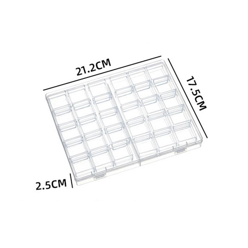 Transparent Organizer Nail Art Container Beads  Organizer Nail Art Storage Box Multifunctional Small Grid Storage Box