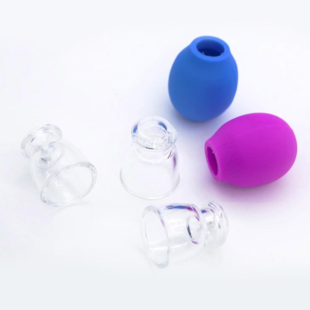 10Pcs Glass Cupping Set Facial Cupping Cups Glass Silicone Cups Vacuum Suction for Face Skin Back Arm Shoulder Muscle