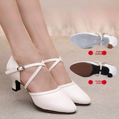 Μοντέρνα Παπούτσια Λατινικών Χορών Λευκά Επαγγελματικά Γυναικεία Παπούτσια Χορού Μαλακές Σόλες 5cm/7cm Zapatos