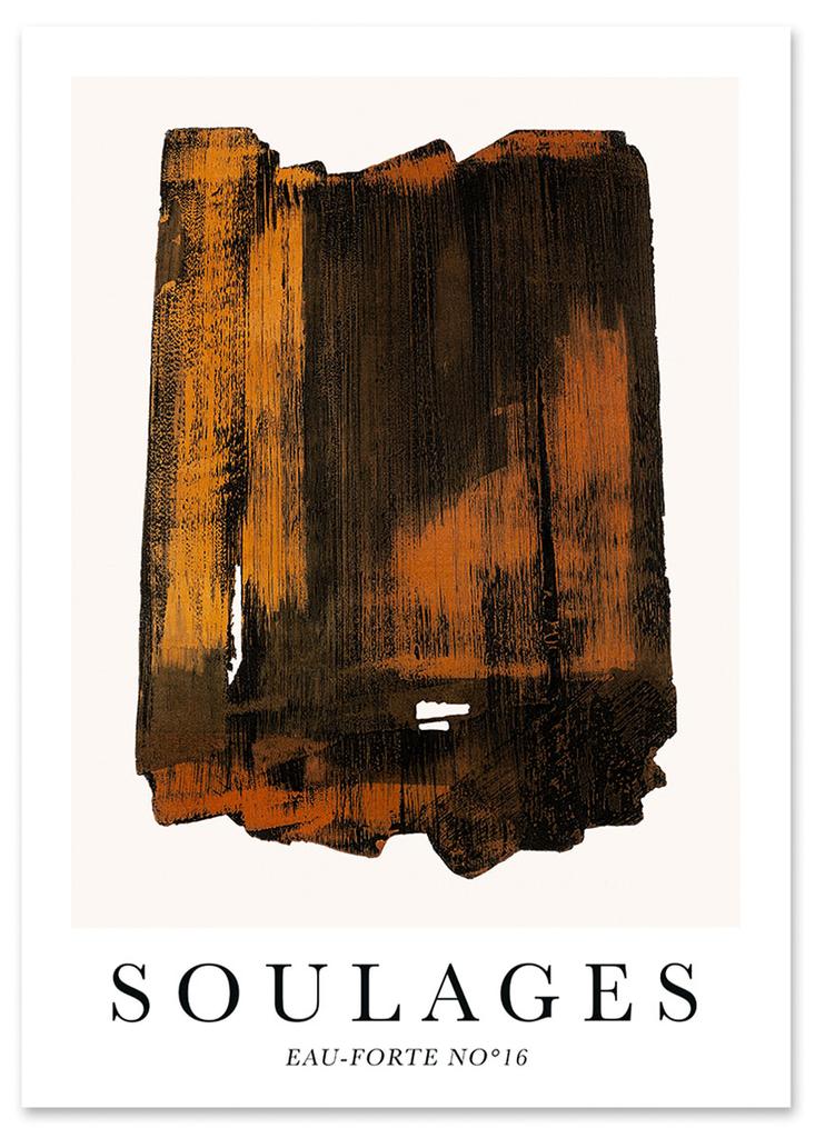 Plakat abstrakcja soulages rdza