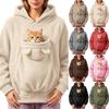 Damen Hoodie mit Haustier-Tasche, Langarm Pullover Sweatshirt für Hunde und Liebhaber