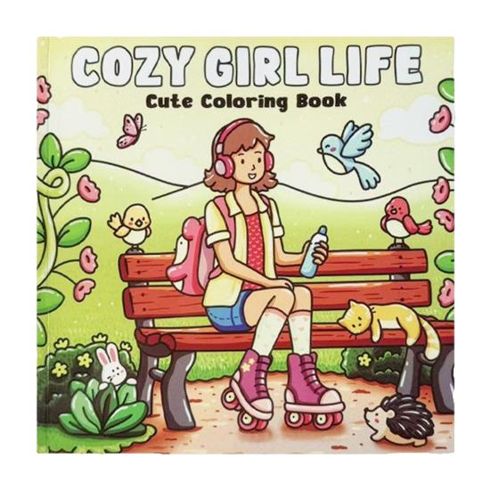 Meow Life Coloring Book Happy Cat Moments Illustrations Single-Sided Pages Cute Feline Scenes Cat Coloring Book for Cat Lovers And Teens