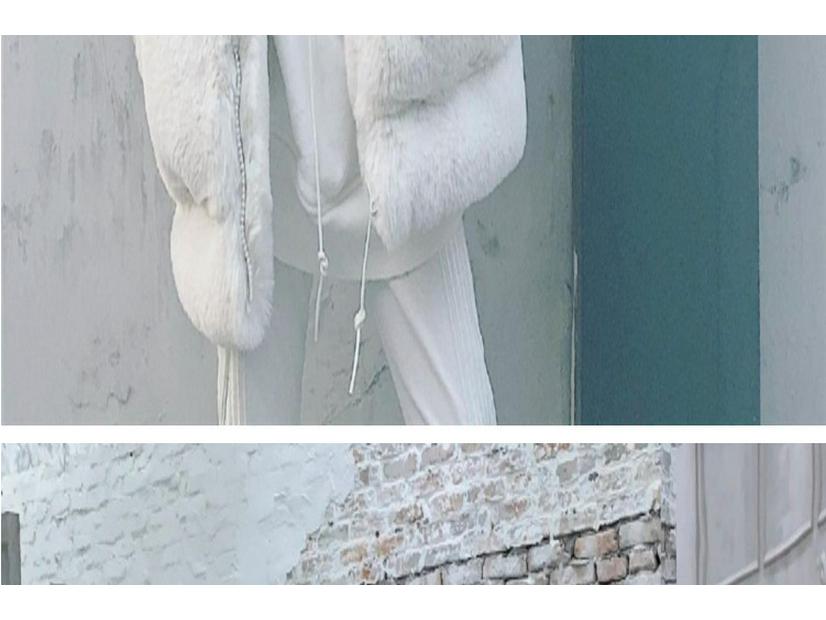 Women's Winter 2024 Hooded Coat - Loose Medium-Length, Thick Imitation Rex Rabbit Fur