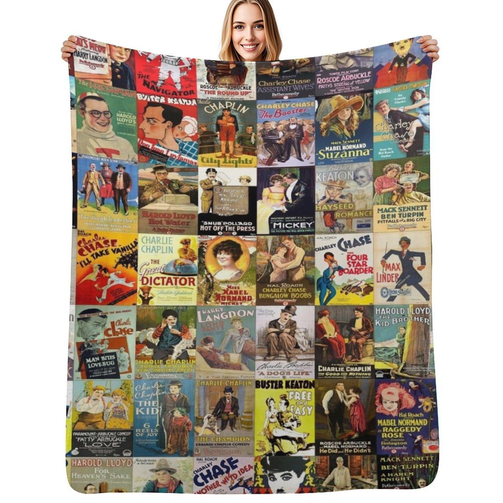 Silent Comedy Throw Blanket Soft Sherpa Fleece Warm Blanket for Winter Size: 75*100cm, Weight: 230 GSM
