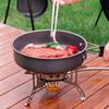 Outdoor Cooking Gas Stove with Remote Hose Link, Steel Body and Folding Pot Burners for Camp Meals and Boiling Water