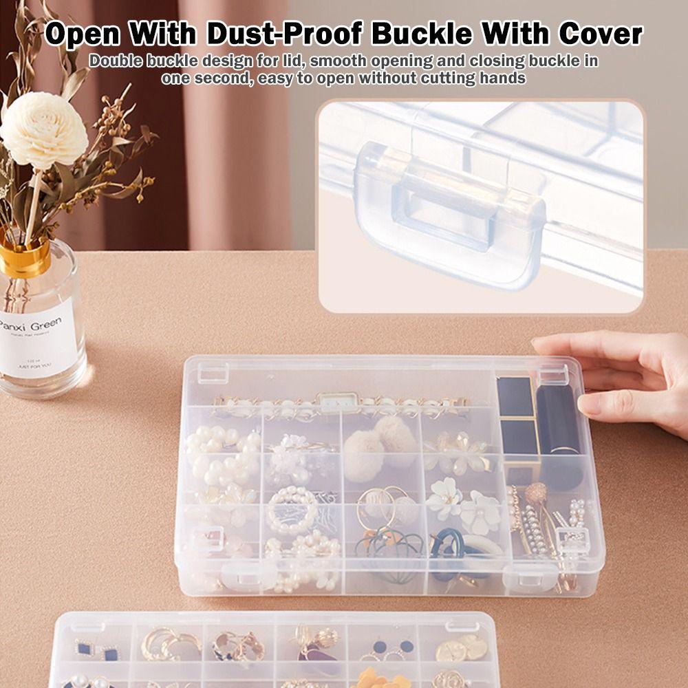 Large Capacity Jewelry Storage Box Clear Earrings Storage Containers Organizer Box Craft Jewelry
