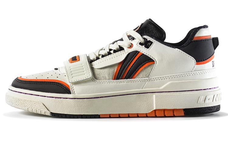 Li Ning Rookie Chang an Youth Удобные Низкие Винтажные Баскетбольные Кроссовки Мужские Неоновый Оранжевый с Пламенем ABCS027-2 39