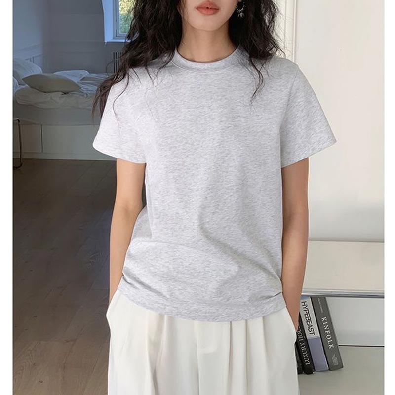 Women's White Short-Sleeve Loose Fit T-Shirt - Versatile Casual Spring/Summer 2024 Trend