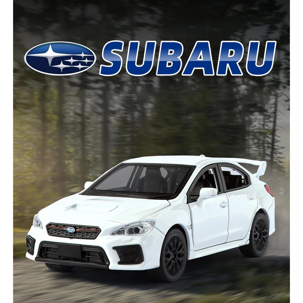 1/30 Subaru STI WRX Alloy Car Model Sound and Light Pull Back Children's Toy Collectibles Birthday Gift