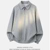 Classic American Style Polo Collar Sweatshirt For Men With Cotton Blend Comfortable Fit Casual Wear