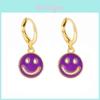 Trendy Geometric Alloy Smiley Earrings Fashionable Multicolor Hollow Design