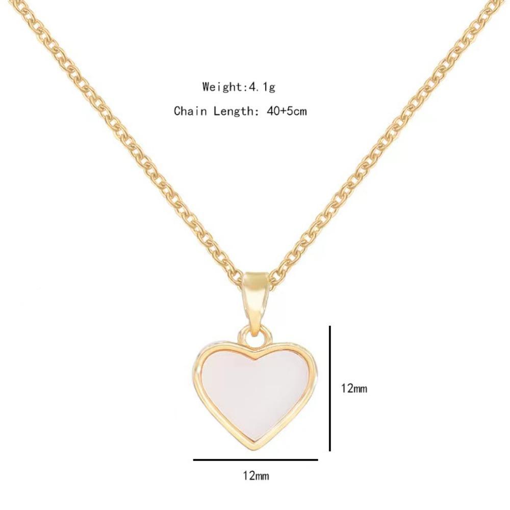 2026 Colar com Pingente de Coração de Acrílico Branco Minimalista - Corrente Elegante Banhada a Ouro para Clavícula Feminina Joias Diárias