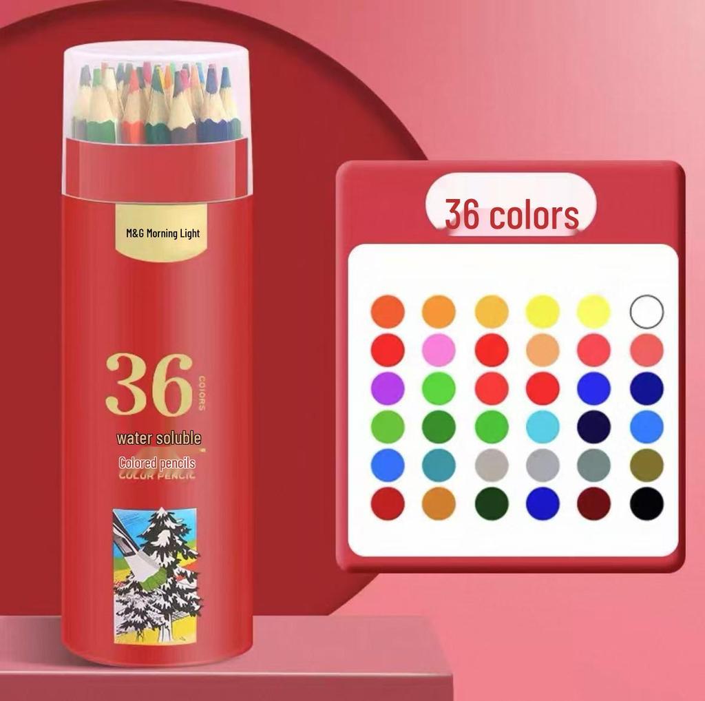 Morning Light Oil-Based & Water-Soluble Colored Pencils – 24 Erasable and 36 Hand-Painted Shades for Students