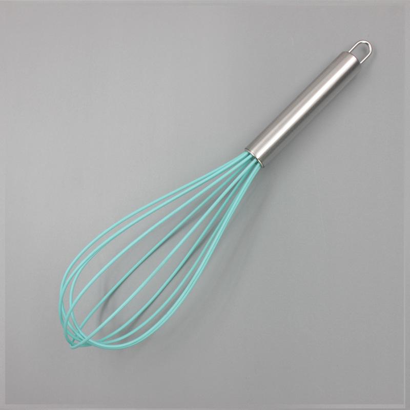 Stainless Steel Silicone Whisk - Handheld Cake Cream Beater Mixer Tool